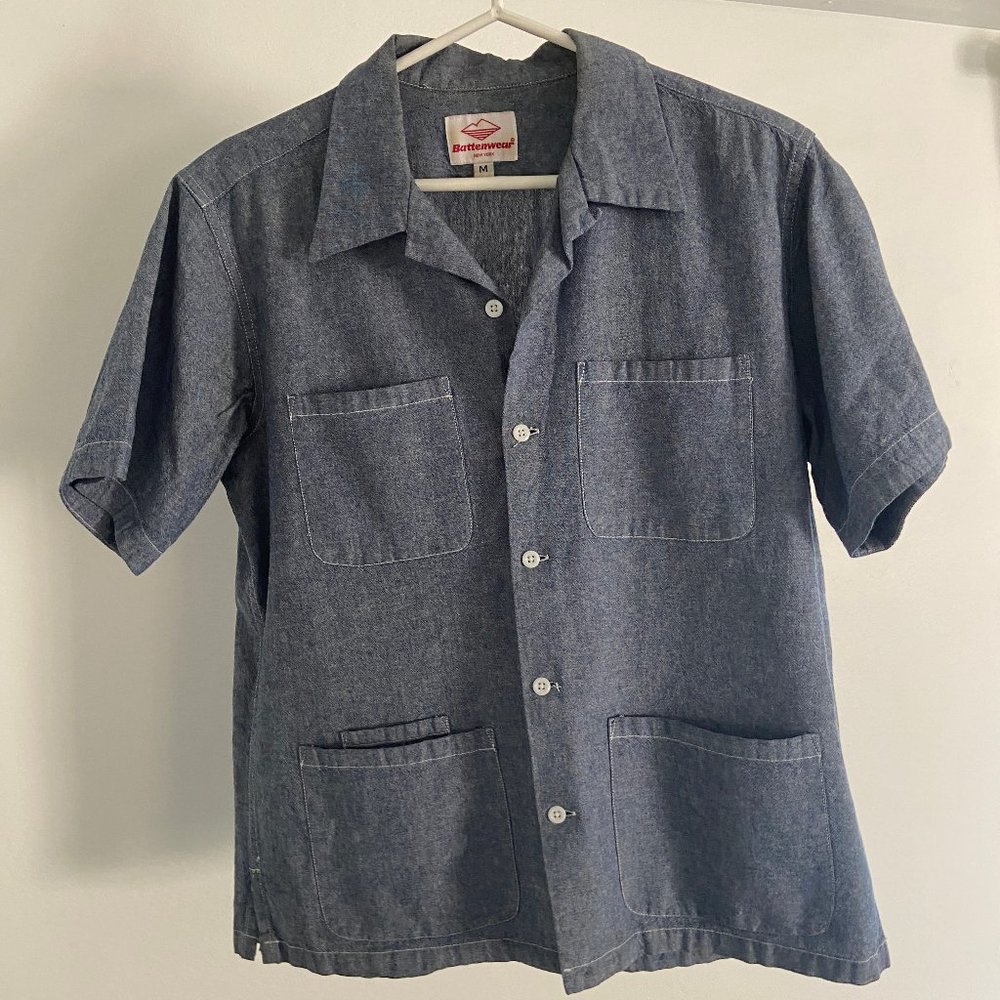 Battenwear Chambray Short Sleeve Button Down/Chore Shirt